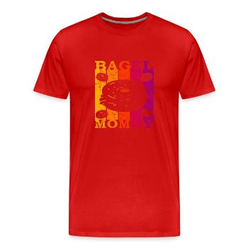 Bagel Mommy - Men's Premium Organic T-Shirt - red - Front - Damien (186cm)