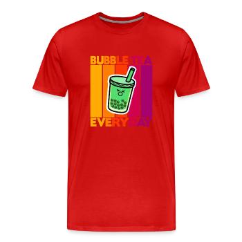 Bubble Tea tous les jours - T-shirt bio Premium Homme - rouge - Devant - Damien (186cm)