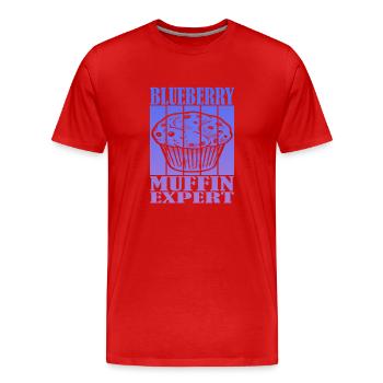 Expert en muffins aux bleuets - T-shirt bio Premium Homme - rouge - Devant - Damien (186cm)