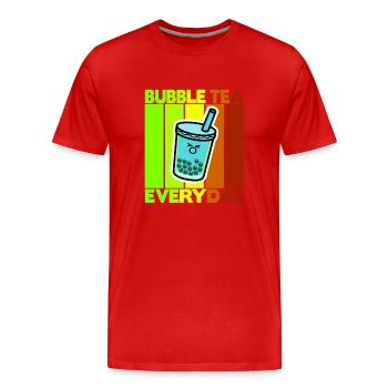 Bubble Tea tous les jours - T-shirt bio Premium Homme - rouge - Devant - Damien (186cm)