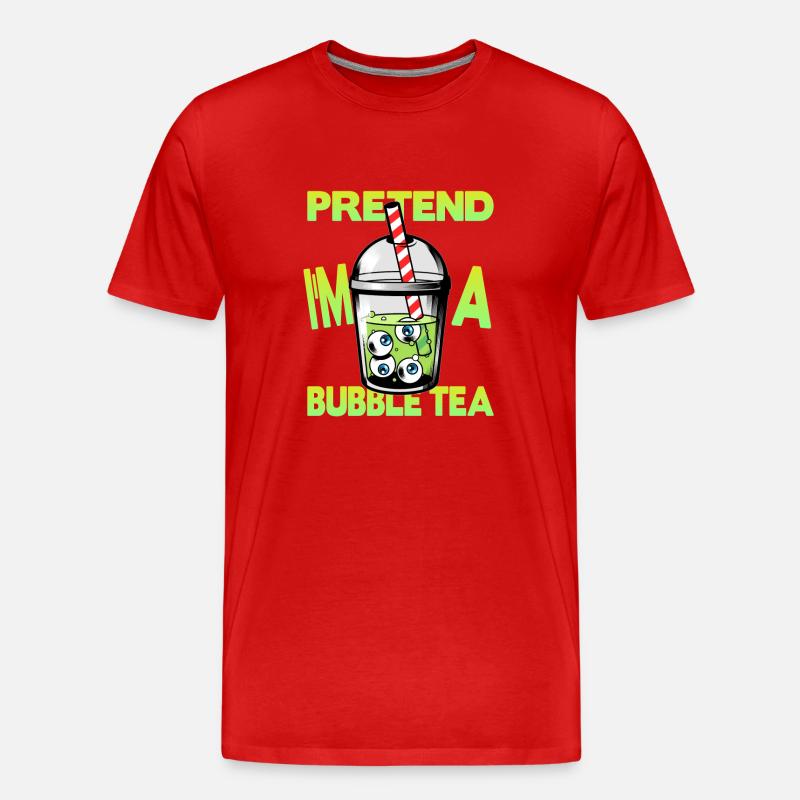 Pretend i'm a Bubble Tea - Männer Premium Bio T-Shirt - Rot