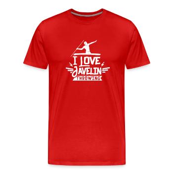 J’adore lancer de javelot lancer de javelot lancer de javelot lancer javelot - T-shirt bio Premium Homme - rouge - Devant - Damien (186cm)
