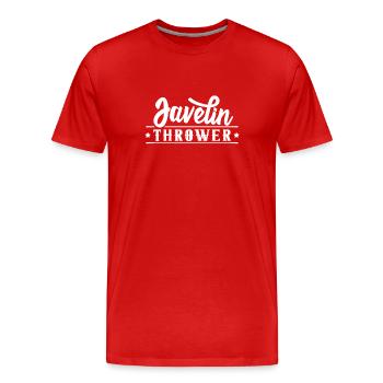 Lancer du javelot Lancer du javelot Lancer du javelot - T-shirt bio Premium Homme - rouge - Devant - Damien (186cm)