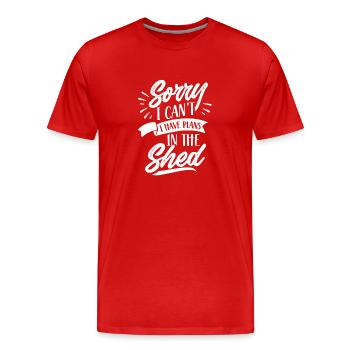 Je ne peux malheureusement pas avoir de plans dans le hangar - T-shirt bio Premium Homme - rouge - Devant - Damien (186cm)
