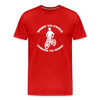 Fahrrad Radeln Mountainbike Fahrradtour Radfahren - Männer Premium Bio T-Shirt - Rot - Vorne - Damien (186cm)