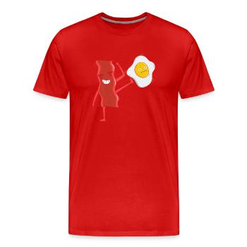 Baconholic Meat Lover Bacon Eater Keto Keto - Men's Premium Organic T-Shirt - red - Front - Damien (186cm)