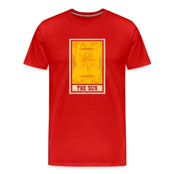 La carte de tarot du soleil Chaman Fortune Telling - T-shirt bio Premium Homme - rouge - Devant - Damien (186cm)