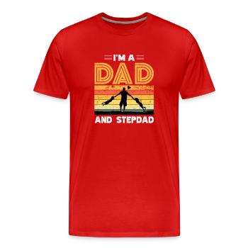 Je suis un père et beau-père beau-père - T-shirt bio Premium Homme - rouge - Devant - Damien (186cm)