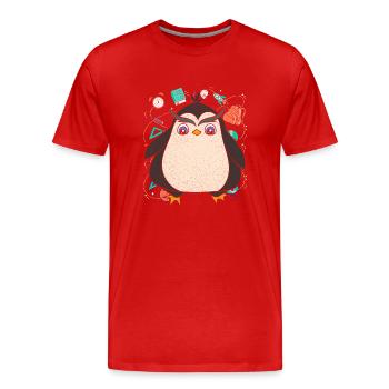 Enrolment Animal Gift Primary School Penguin - Men's Premium Organic T-Shirt - red - Front - Damien (186cm)