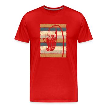 Saut à la perche rétro Athlétisme Saut à la perche - T-shirt bio Premium Homme - rouge - Devant - Damien (186cm)