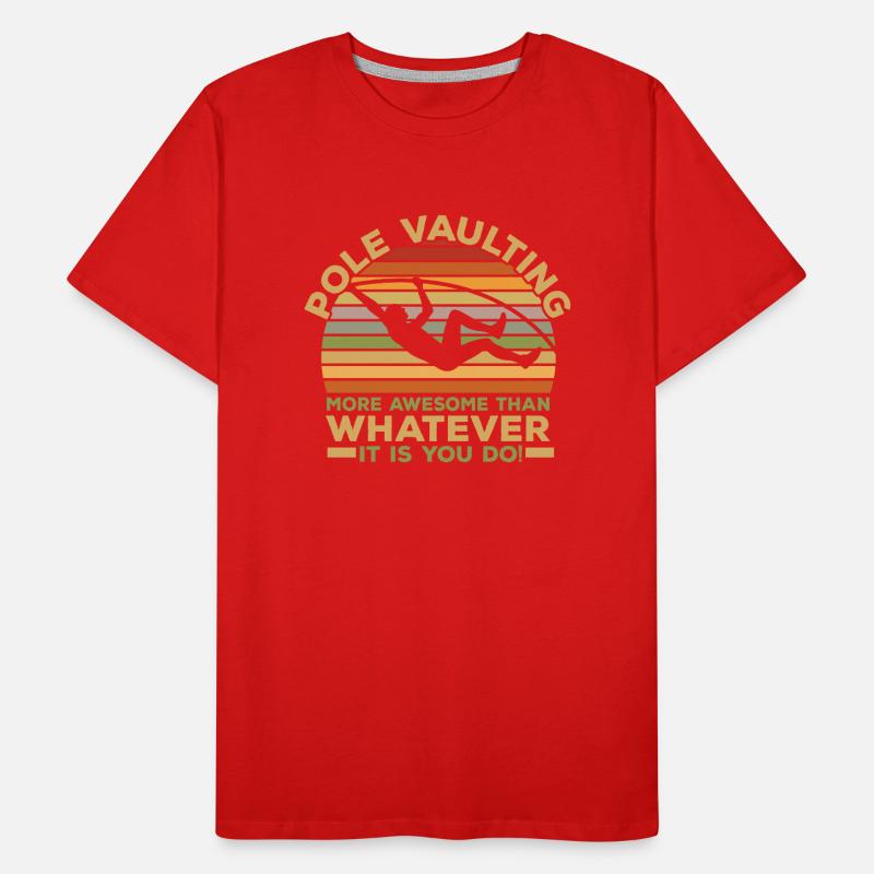 Retro Pole Vaulter Athletics Pole Vault Men's Premium Organic T-Shirt