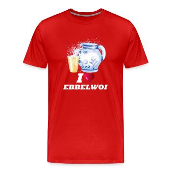 I love Ebbelwoi - I love cider Most Hessen - Men's Premium Organic T-Shirt - red - Front - Damien (186cm)