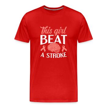 This Girl Beat A Stroke Stroke Survivor - Men's Premium Organic T-Shirt - red - Front - Damien (186cm)