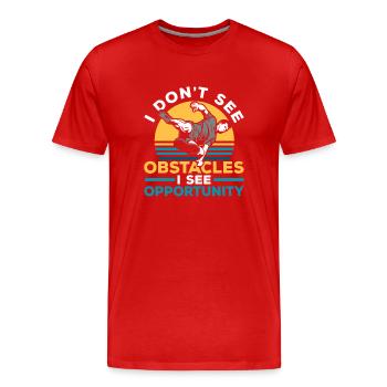 Je ne vois pas d’obstacles, je vois les victimes - T-shirt bio Premium Homme - rouge - Devant - Damien (186cm)