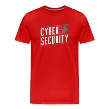 Cybersecurity Hack Hacking Hacker IT Security - Men's Premium Organic T-Shirt - red - Front - Damien (186cm)