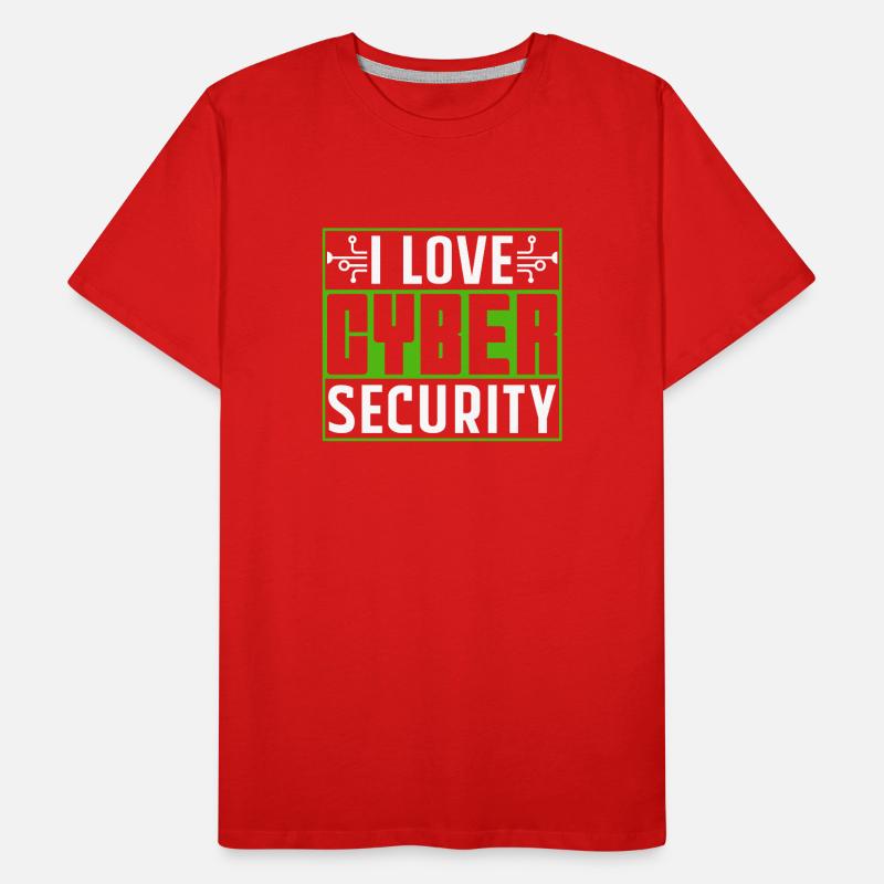 I love Cybersecurity Hack IT Security Hacker Men's Premium Organic T-Shirt