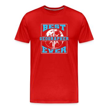 Best Geographer of All Time Geography Profession - Men's Premium Organic T-Shirt - red - Front - Damien (186cm)