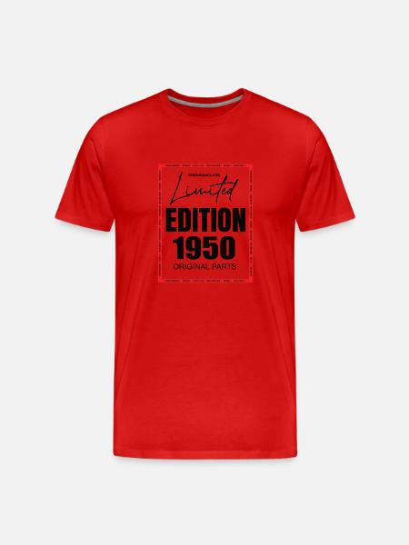 Limited Edition 1950 - Männer Premium Bio T-Shirt - Rot