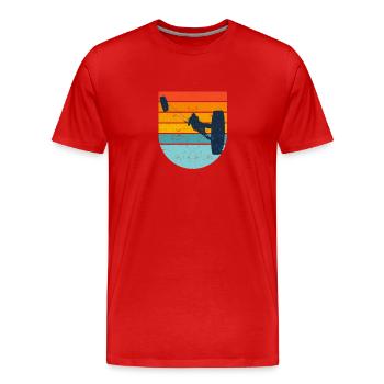 Kiteboard Silhouette Kitesurf Kiteboarding Kite - Männer Premium Bio T-Shirt - Rot - Vorne - Damien (186cm)