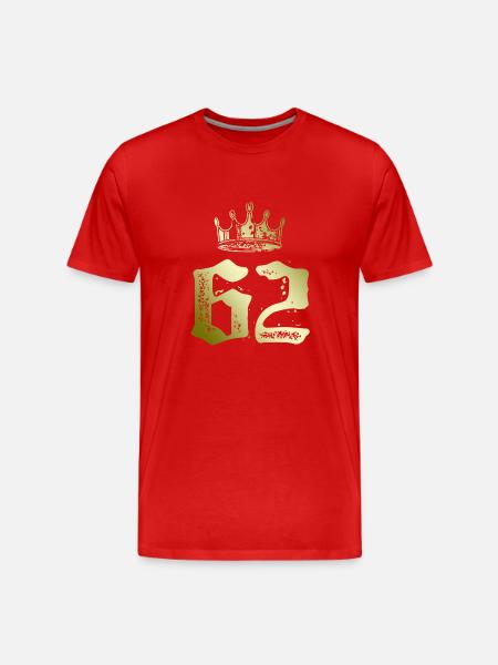 62 Couronne numérique - T-shirt bio Premium Homme - rouge
