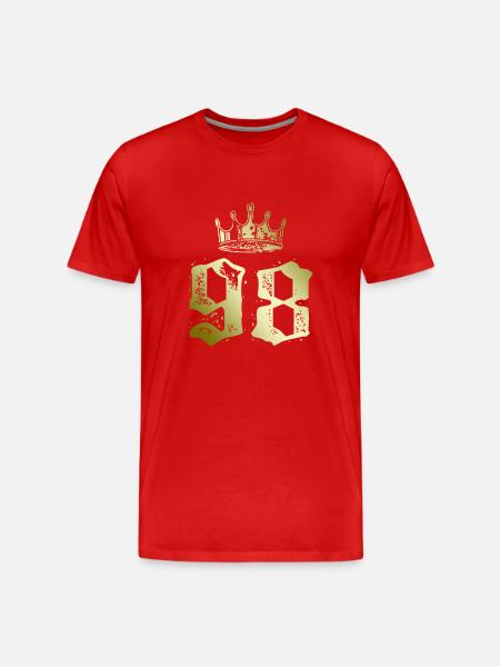 98 Couronne numérique - T-shirt bio Premium Homme - rouge