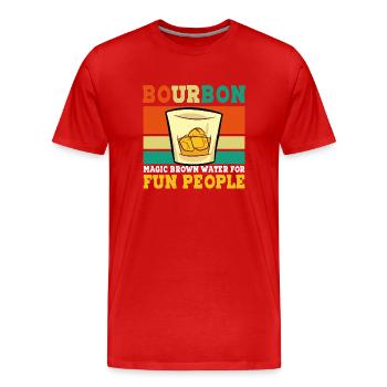 Bourbon Funny Whiskey Saying - Men's Premium Organic T-Shirt - red - Front - Damien (186cm)