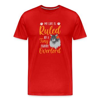 Katze Katzenliebhaber Kater Vierbeiner - Männer Premium Bio T-Shirt - Rot - Vorne - Damien (186cm)