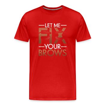 Maquillage Artiste Cadeau Beauté Sourcils Artiste - T-shirt bio Premium Homme - rouge - Devant - Damien (186cm)