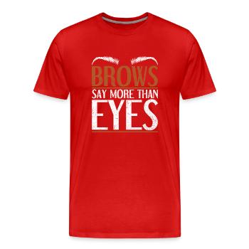 Maquillage Artiste Cadeau Beauté Sourcils Artiste - T-shirt bio Premium Homme - rouge - Devant - Damien (186cm)