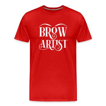 Maquillage Artiste Cadeau Beauté Sourcils Artiste - T-shirt bio Premium Homme - rouge - Devant - Damien (186cm)