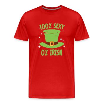 100 Prozent Sexy 0 Prozent Irisch Irland Ire - Männer Premium Bio T-Shirt - Rot - Vorne - Damien (186cm)