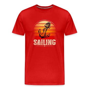 Segeln Segler Segelboot - Männer Premium Bio T-Shirt - Rot - Vorne - Damien (186cm)
