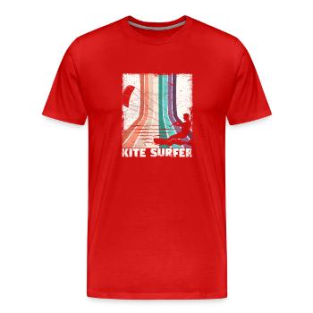 Kite Surfer Vintage Kite Surfing Sport Retro Wind - Men's Premium Organic T-Shirt - red - Front - Damien (186cm)