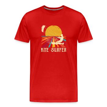 Kite Surfer Vintage Kite Surfing Sport Retro Wind - Men's Premium Organic T-Shirt - red - Front - Damien (186cm)
