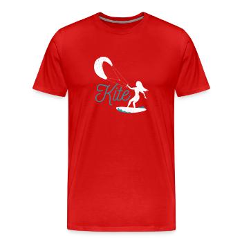 Kite Drôle Kitesurf Kitesurf Planche à voile Kite - T-shirt bio Premium Homme - rouge - Devant - Damien (186cm)