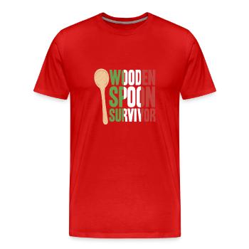 Wooden Spoon Survivor - Männer Premium Bio T-Shirt - Rot - Vorne - Damien (186cm)