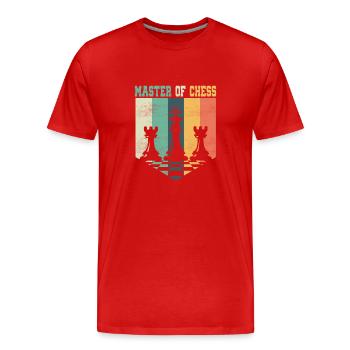 Maître d’échiquier joueur d’échecs - T-shirt bio Premium Homme - rouge - Devant - Damien (186cm)