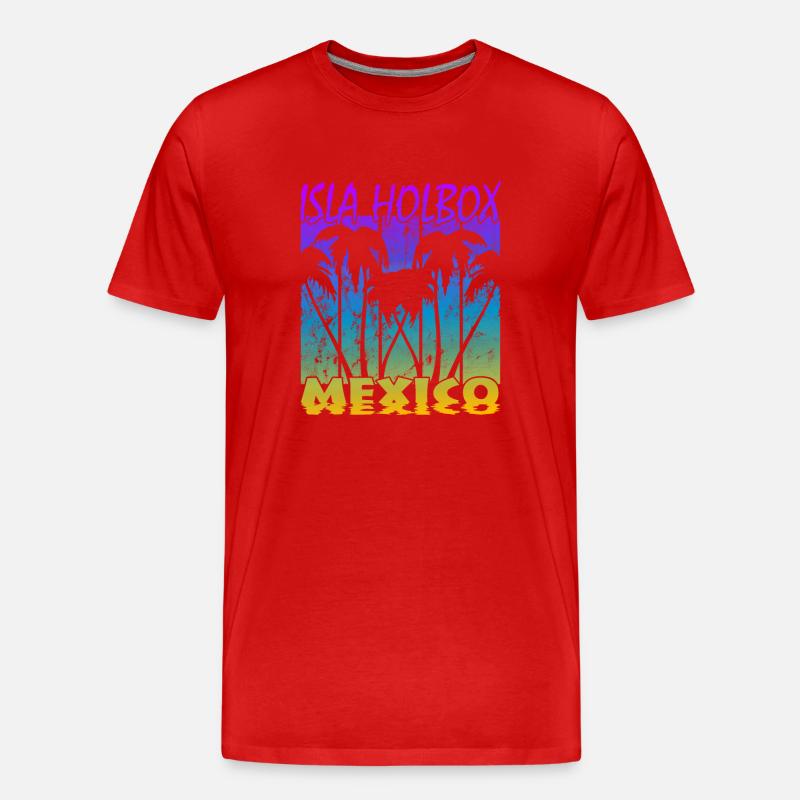 Isla Holbox Mexico - Männer Premium Bio T-Shirt - Rot