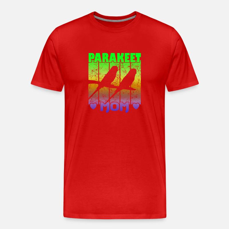Parakeet Mom - Männer Premium Bio T-Shirt - Rot