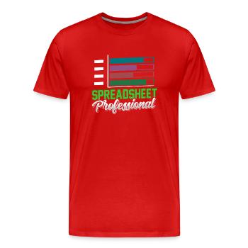 Spreadsheet Professional Accountant Table Work - Men's Premium Organic T-Shirt - red - Front - Damien (186cm)