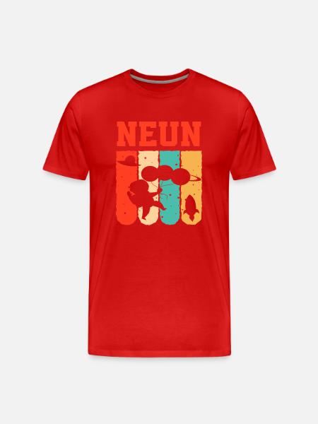 Astronaut 9th Birthday Space Boy Gift - Men's Premium Organic T-Shirt - red