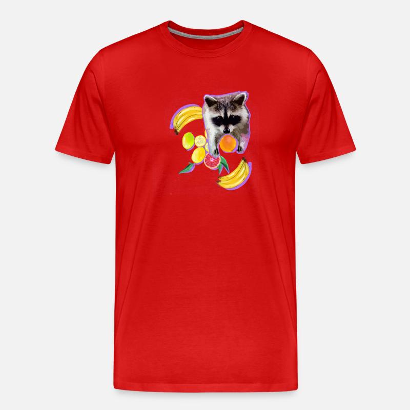 waschbär,bär,graffiti,malerei,mint,obst - Männer Premium Bio T-Shirt - Rot