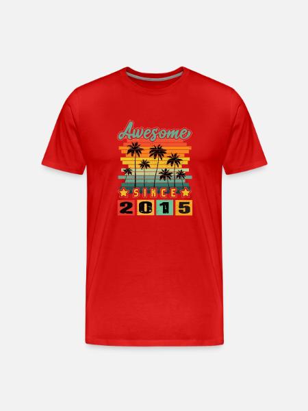 Awesome Since 2015 - Männer Premium Bio T-Shirt - Rot