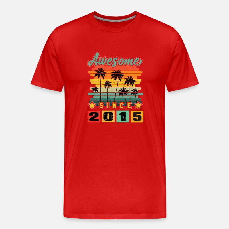 Awesome Since 2015 - Männer Premium Bio T-Shirt - Rot