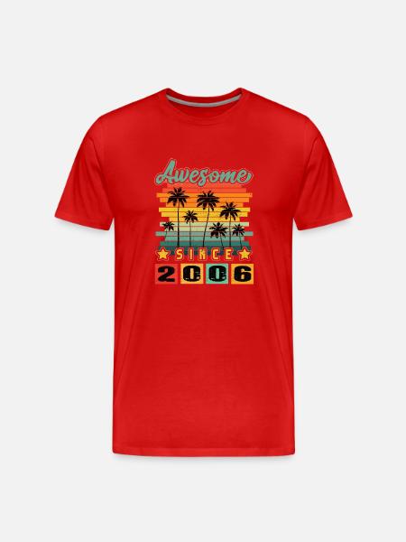 Awesome Since 2006 - Men's Premium Organic T-Shirt - red