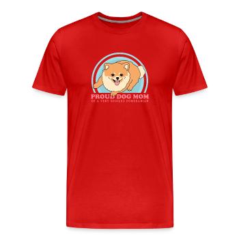 Poméranien Maman Zwergspitz Propriétaire de chien Cadeau - T-shirt bio Premium Homme - rouge - Devant - Damien (186cm)