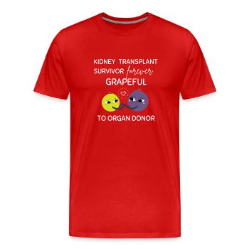 Survivant d’un receveur d’organe de transplantation rénale mignon - T-shirt bio Premium Homme - rouge - Devant - Damien (186cm)
