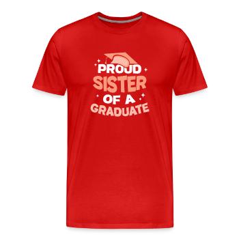 Fière sœur d’un diplômé diplômé - T-shirt bio Premium Homme - rouge - Devant - Damien (186cm)