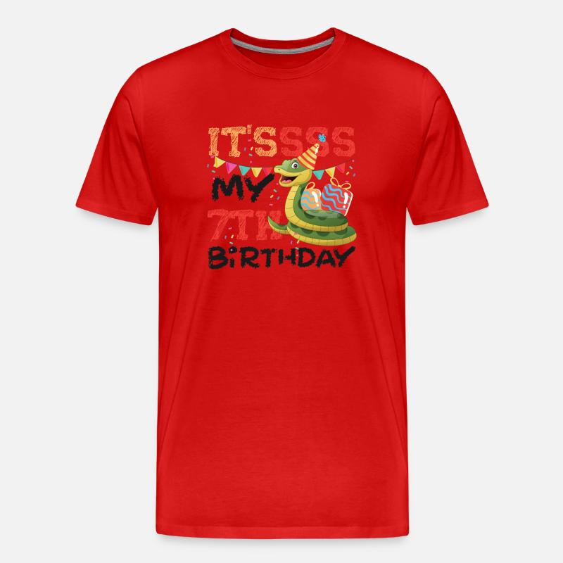 Snake Serpent It'ssss My 7th - Männer Premium Bio T-Shirt - Rot