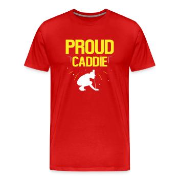 Proud Caddie Golfer Golf Profession Golfing - Men's Premium Organic T-Shirt - red - Front - Damien (186cm)